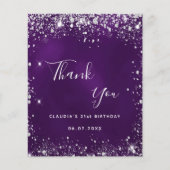 紫の銀グリッターが輝感謝していく (正面)