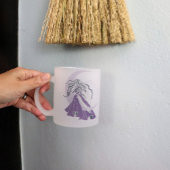 紫の銀月の女神 フロストグラスマグカップ