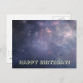 紫の銀河系と星 ポストカード (正面/裏面)