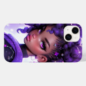 紫の銀河系の女の子（カール） Case-Mate iPhoneケース (裏面 (横))