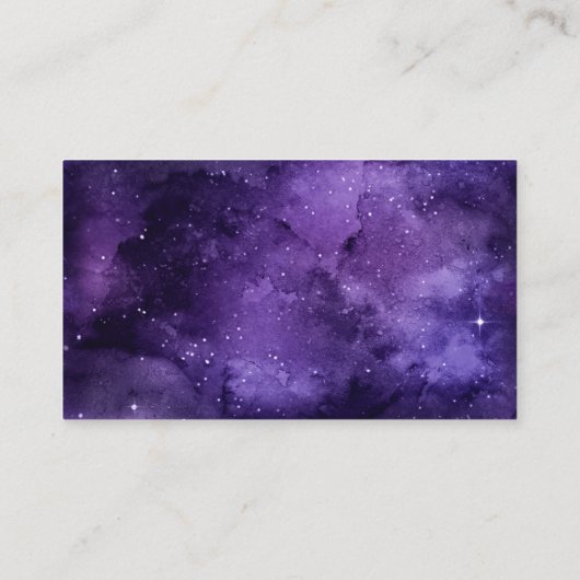 紫の銀河系ミニマリストの赤ちゃんシャワー用ブック エンクロージャーカード (裏面)