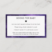 紫の銀河系ミニマリストの赤ちゃんシャワー用ブック エンクロージャーカード (正面)