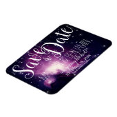 紫の銀河系天星のライト日付を保存 マグネット (左側)