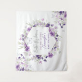 紫の銀色の蝶の赤ちゃんシャワータペストリー タペストリー (正面)