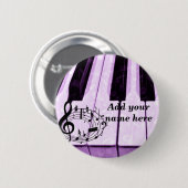 紫の鍵と音楽ノート_ 缶バッジ (正面&裏面)