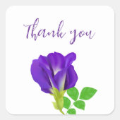 紫の開花フローラギフトラップ スクエアシール (正面)
