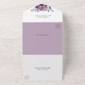 紫の開花フローラジオメト結婚リ オールインワン招待状 (外側)