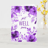 紫の開花水の色が良く近く取得カスタム カード (黄色い花)