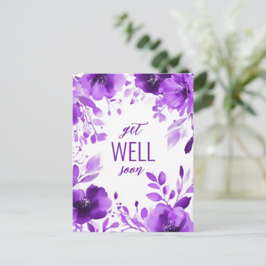 紫の開花水の色が良く近く取得カスタム ポストカード (スタンド正面)