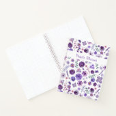 紫の開花 – ガーデン花のパターンエレガント ノートブック (内部)