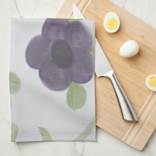 紫の開花 キッチンタオル (四つ折り)