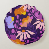 紫の陰の花モダンまくらのまくらまくらさん ラウンドクッション (裏面)