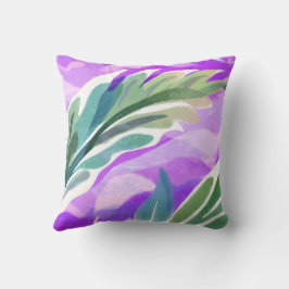 紫の離れ背景を持つ緑 クッション