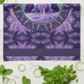 紫の雨の妖精のキッチンタオル キッチンタオル (折り畳み)