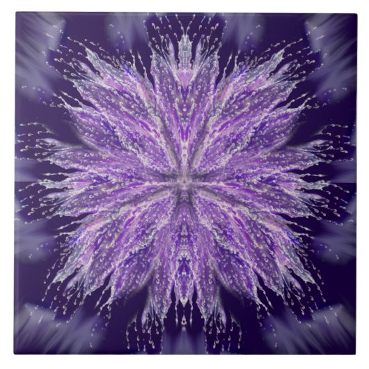 紫の雨の妖精のセラミックタイル タイル (正面)