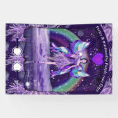 紫の雨の妖精の旗 横断幕 (横)