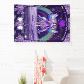 紫の雨の妖精の旗 横断幕 (インサイチュ)