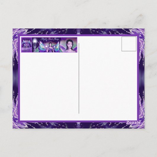 紫の雨の妖精はがき ポストカード (裏面)