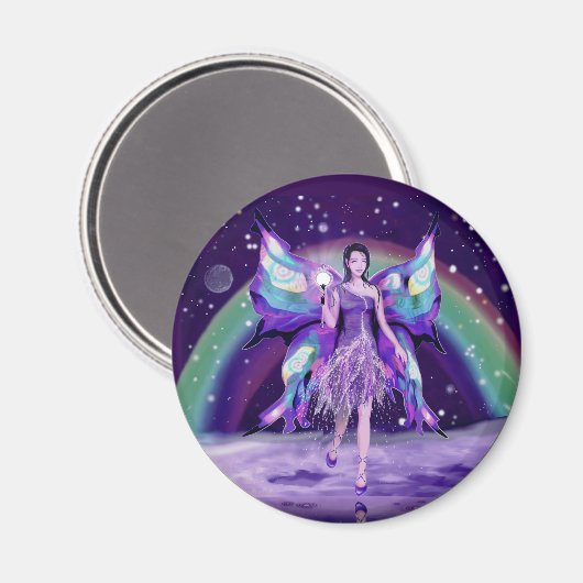 紫の雨の妖精マグネット マグネット (正面/裏面)