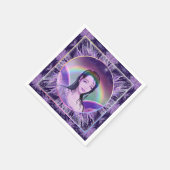 紫の雨の妖精 スタンダードカクテルナプキン (角)