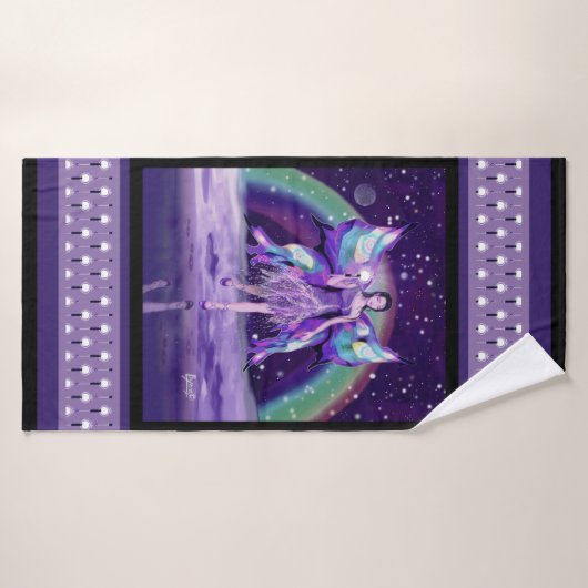 紫の雨の妖精 バスタオル (バスタオル)