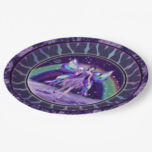 紫の雨の妖精 ペーパープレート (アングル)