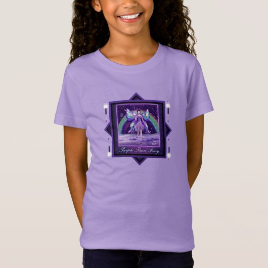紫の雨の妖精Tシャツ Tシャツ (正面)