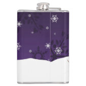 紫の雪だるま冬のシーンクリスマスフラスコ フラスク (裏面)
