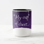 紫の雪だるま冬のシーンクリスマスマグ ツートーンマグカップ (中央)