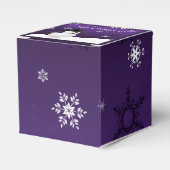 紫の雪だるま冬の風景クリスマスのお気に入りボックス フェイバーボックス (正面サイド)