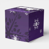 紫の雪だるま冬の風景クリスマスのお気に入りボックス フェイバーボックス (裏面サイド)