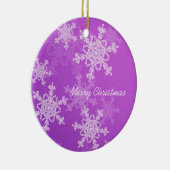 紫の雪のクリスマスオーナメント セラミックオーナメント (右)