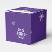 紫の雪のクリスマスツリーの好意ボックス フェイバーボックス (正面サイド)