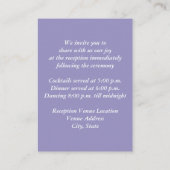 紫の雪のチョーク結婚ボードのエンクロージャカード エンクロージャーカード (裏面)