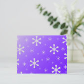 紫の雪はがき ポストカード (スタンド正面)