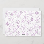 紫の雪メリーの雪かき3枚の写真コラージュ シーズンカード (裏面)