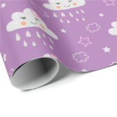紫の雲と星 ラッピングペーパー (ロールコーナー)