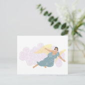 紫の雲の前の男の天使 ポストカード (スタンド正面)