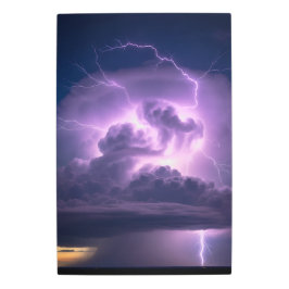 紫の雲の稲妻- Storm Glow メタルプリント