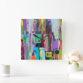 紫の霞の壁時計 スクエア壁時計 (ホーム)