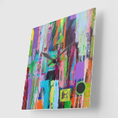 紫の霞の壁時計 スクエア壁時計 (傾斜)