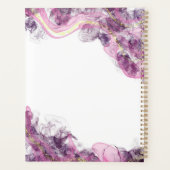 紫の霞 | 抽象芸術瑪瑙と金ゴールド2025プランナー プランナー手帳 (裏面)