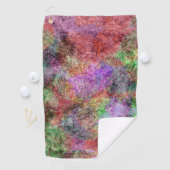 紫の霧の渦巻き緑のピンクグレーの色 ゴルフタオル (インサイチュ)