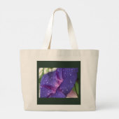 紫の露玉の朝顔 ラージトートバッグ (裏面)