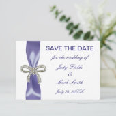 紫の青いダイヤモンドボウ日付カードを保存 (スタンド正面)