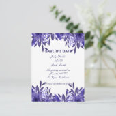 紫の青いフローラの葉は日付カードを保存 (スタンド正面)