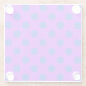 紫の青い水玉模様 ガラスコースター (裏面)