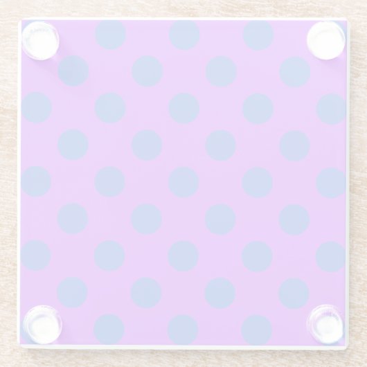 紫の青い水玉模様 ガラスコースター (裏面)