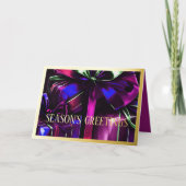 紫の青い金ゴールドギフトシーズンのご挨拶 シーズンカード (正面)