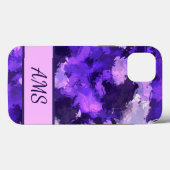 紫の青と抽象芸術のクールシェイプデザイン Case-Mate iPhoneケース (裏面 (横))